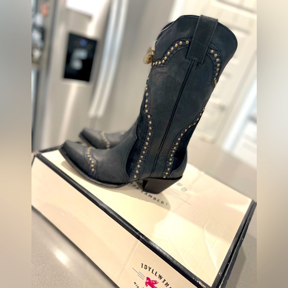 IDYLLWIND By Miranda Lambert NEW Black Leather, Women Western Boots With Golden - Picture 6 of 11